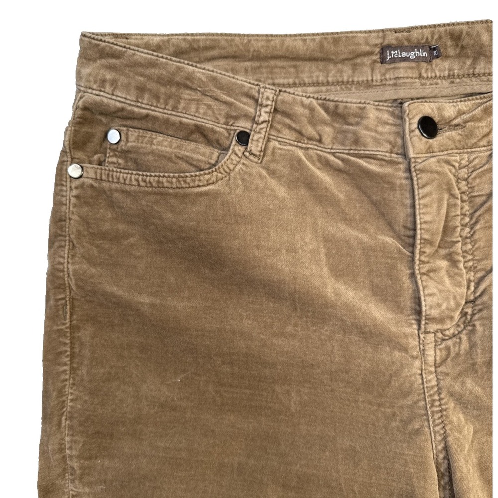 J.McLaughlin Pants Women's 10 Brown Velvet Velour Straight Leg Stretch - Picture 8 of 12